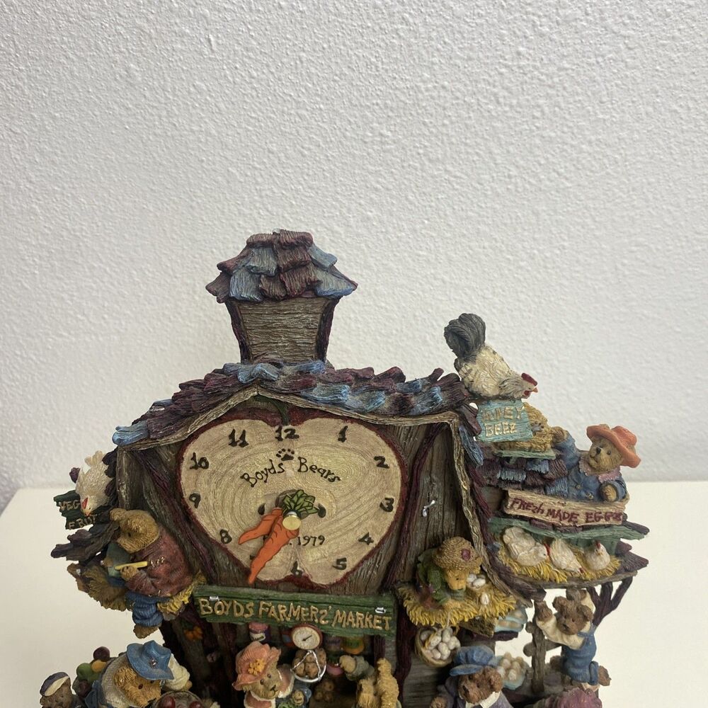 Boyds Bears Danbury Mint Farmers Market Collector Clock Works - Picture 2 of 16